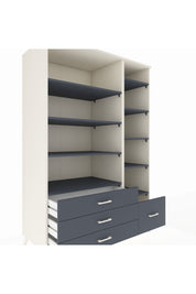 Kronos Dolap 9 Raflı 4 Çekmeceli 132x59x195 Aytaşı-Antrasit/Antrasit