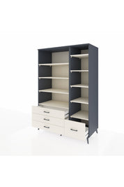 Kronos Dolap 9 Raflı 4 Çekmeceli 132x59x195 Antrasit-Aytaşı/Aytaşı
