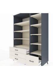 Kronos Dolap 9 Raflı 4 Çekmeceli 132x59x195 Antrasit-Aytaşı/Aytaşı