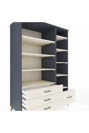 Kronos Dolap 9 Raflı 4 Çekmeceli 132x59x195 Antrasit-Aytaşı/Aytaşı