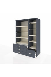 Kronos Dolap 9 Raflı 4 Çekmeceli 132x59x195 Antrasit-Aytaşı/Antrasit
