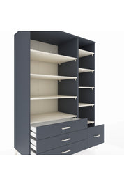 Kronos Dolap 9 Raflı 4 Çekmeceli 132x59x195 Antrasit-Aytaşı/Antrasit