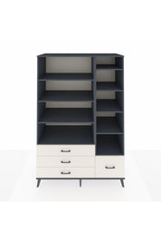 Kronos Dolap 9 Raflı 4 Çekmeceli 132x59x195 Antrasit-Antrasit/Aytaşı