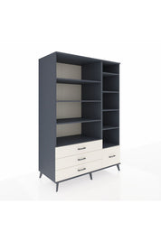 Kronos Dolap 9 Raflı 4 Çekmeceli 132x59x195 Antrasit-Antrasit/Aytaşı