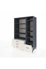 Kronos Dolap 9 Raflı 4 Çekmeceli 132x59x195 Antrasit-Antrasit/Aytaşı