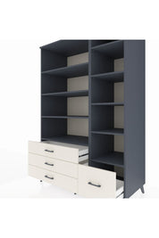 Kronos Dolap 9 Raflı 4 Çekmeceli 132x59x195 Antrasit-Antrasit/Aytaşı