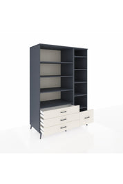 Kronos Dolap 9 Raflı 4 Çekmeceli 132x59x195 Antrasit-Antrasit/Aytaşı