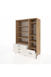 Kronos Dolap 9 Raflı 4 Çekmeceli 132x59x195 Çam-Çam/Aytaşı