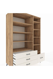 Kronos Dolap 9 Raflı 4 Çekmeceli 132x59x195 Çam-Çam/Aytaşı