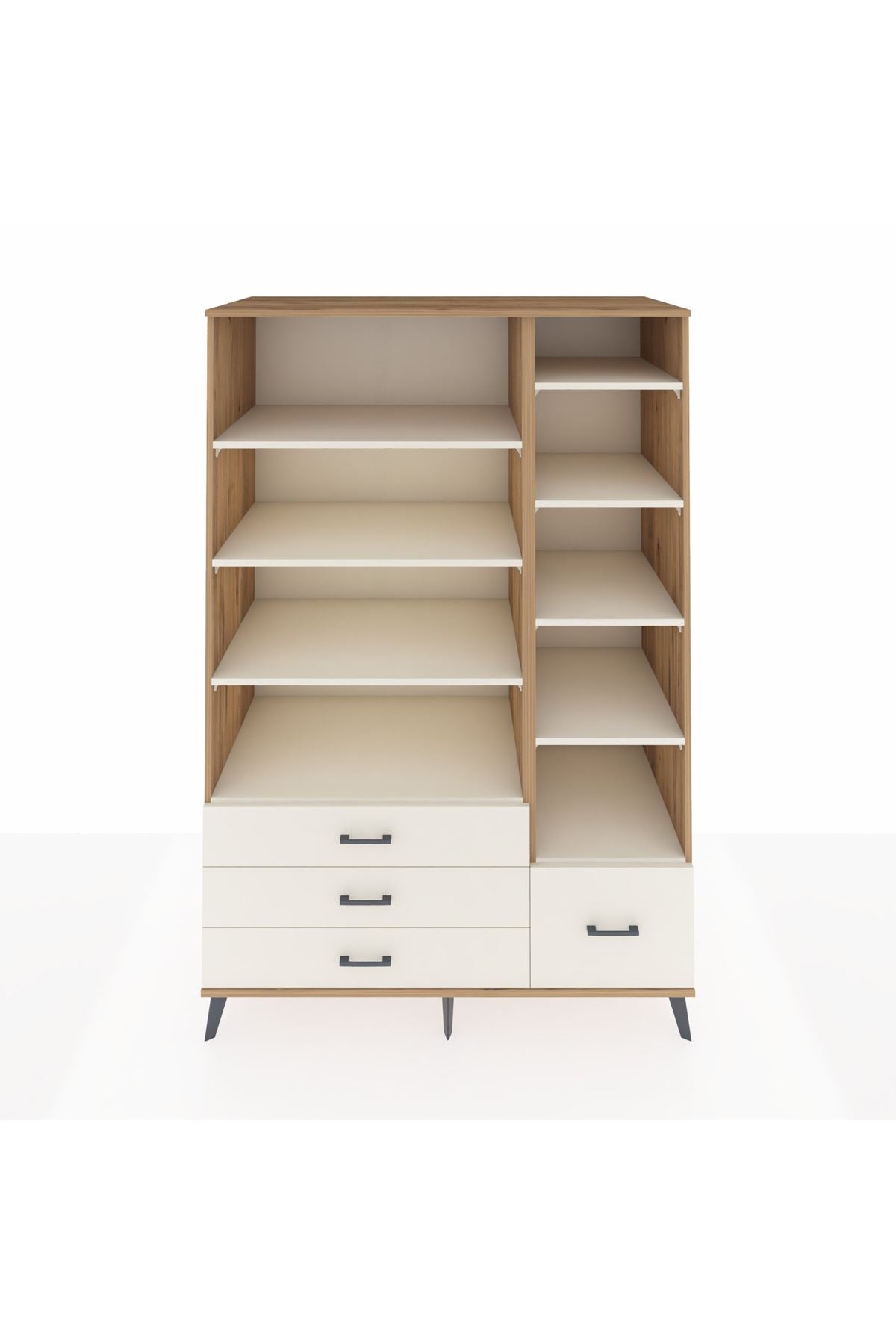 Kronos Dolap 9 Raflı 4 Çekmeceli 132x59x195 Çam-Aytaşı/Aytaşı