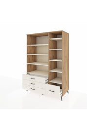 Kronos Dolap 9 Raflı 4 Çekmeceli 132x59x195 Çam-Aytaşı/Aytaşı