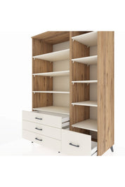 Kronos Dolap 9 Raflı 4 Çekmeceli 132x59x195 Çam-Aytaşı/Aytaşı