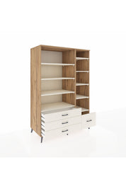 Kronos Dolap 9 Raflı 4 Çekmeceli 132x59x195 Çam-Aytaşı/Aytaşı
