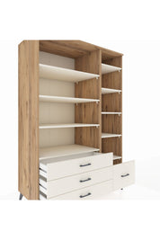 Kronos Dolap 9 Raflı 4 Çekmeceli 132x59x195 Çam-Aytaşı/Aytaşı