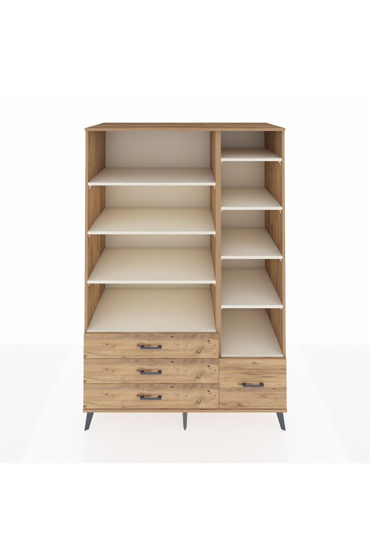 Kronos Dolap 9 Raflı 4 Çekmeceli 132x59x195 Çam-Aytaşı/Çam