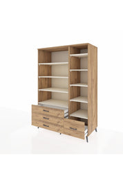 Kronos Dolap 9 Raflı 4 Çekmeceli 132x59x195 Çam-Aytaşı/Çam