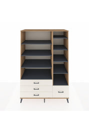 Kronos Dolap 9 Raflı 4 Çekmeceli 132x59x195 Çam-Antrasit/Aytaşı