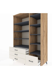 Kronos Dolap 9 Raflı 4 Çekmeceli 132x59x195 Çam-Antrasit/Aytaşı