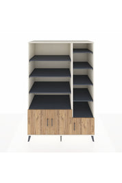 Kronos Dolap 10 Raflı 3 Kapaklı 132x59x195 Aytaşı-Çam/Antrasit