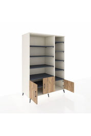 Kronos Dolap 10 Raflı 3 Kapaklı 132x59x195 Aytaşı-Çam/Antrasit