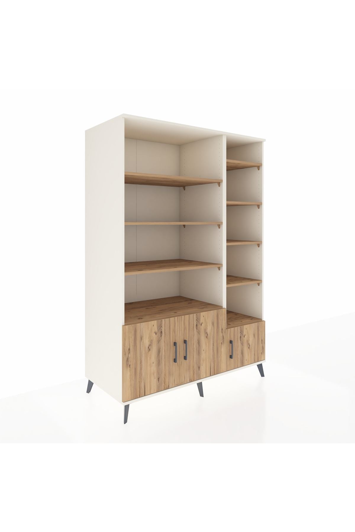 Kronos Dolap 10 Raflı 3 Kapaklı 132x59x195 Aytaşı-Çam/Çam