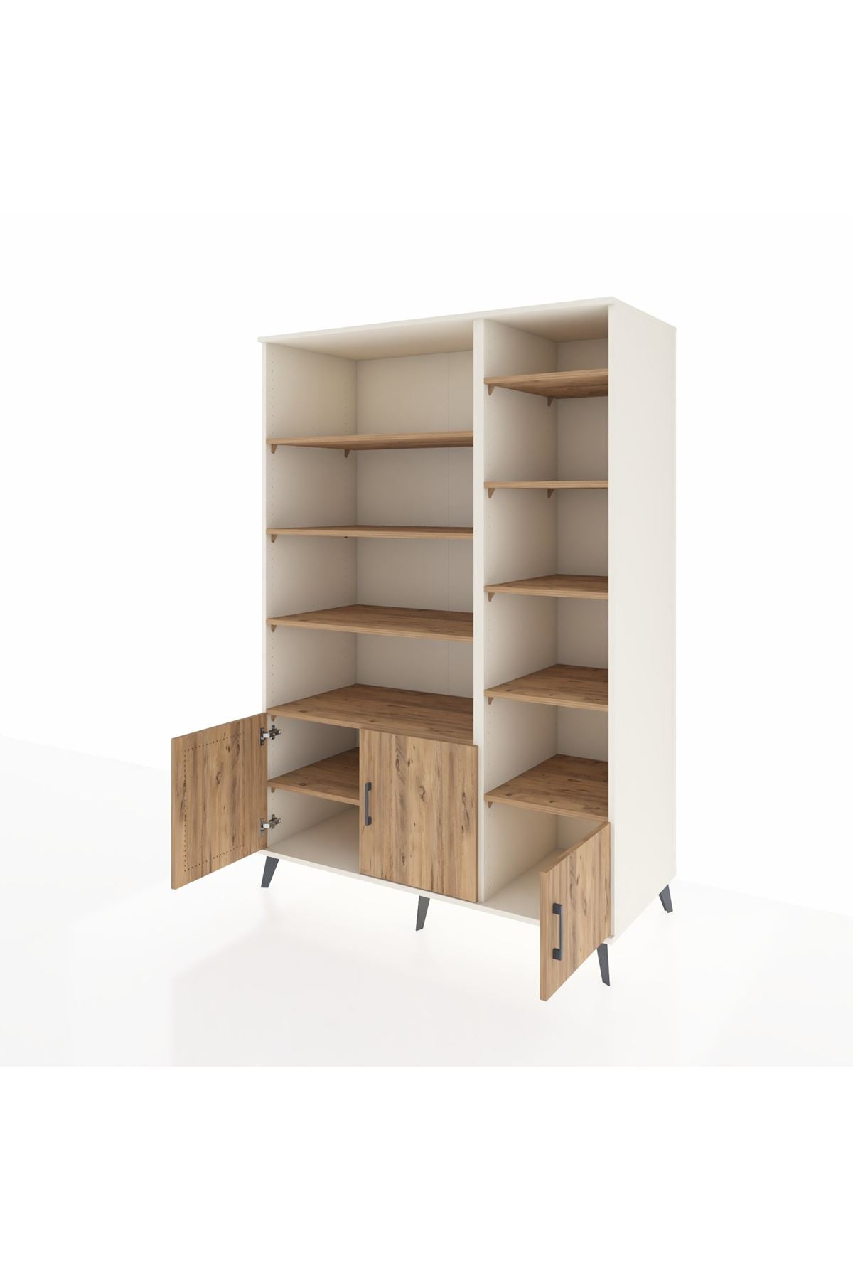 Kronos Dolap 10 Raflı 3 Kapaklı 132x59x195 Aytaşı-Çam/Çam