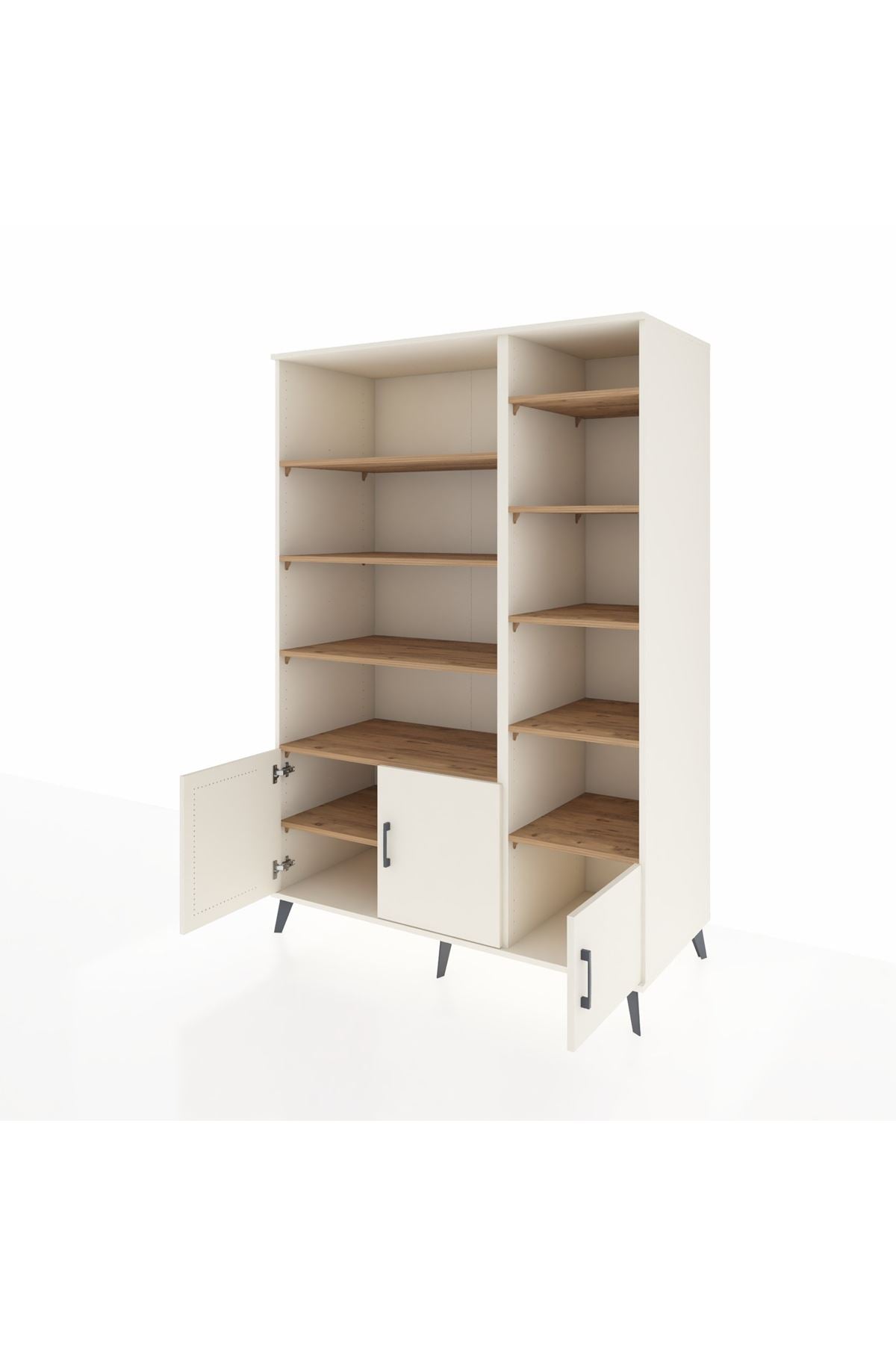 Kronos Dolap 10 Raflı 3 Kapaklı 132x59x195 Aytaşı-Aytaşı/Çam