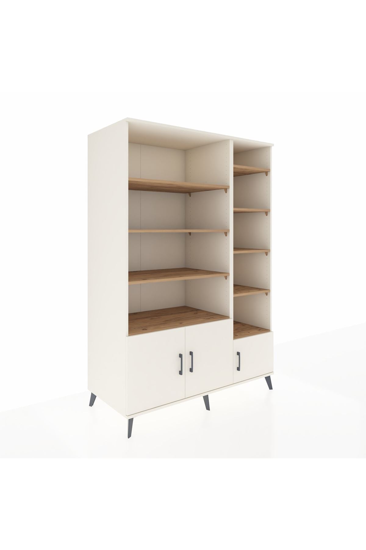 Kronos Dolap 10 Raflı 3 Kapaklı 132x59x195 Aytaşı-Aytaşı/Çam