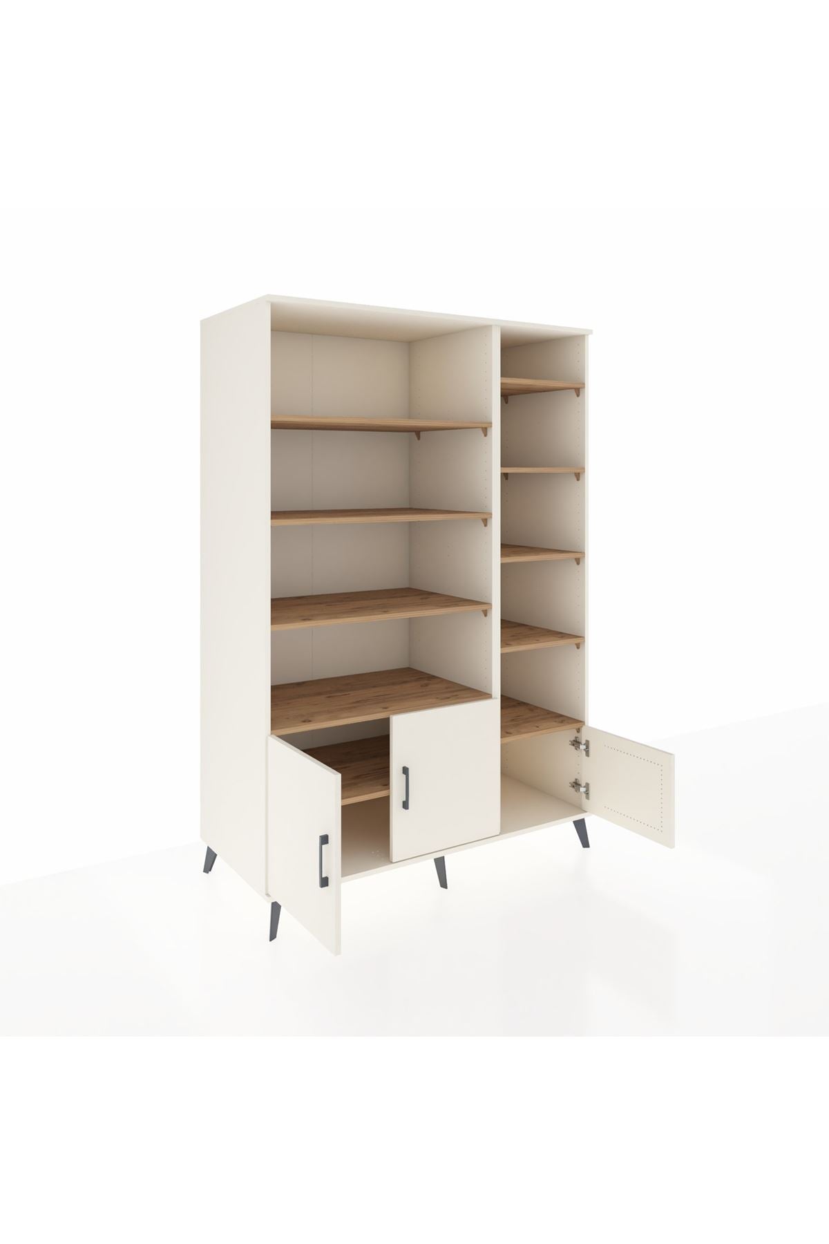 Kronos Dolap 10 Raflı 3 Kapaklı 132x59x195 Aytaşı-Aytaşı/Çam