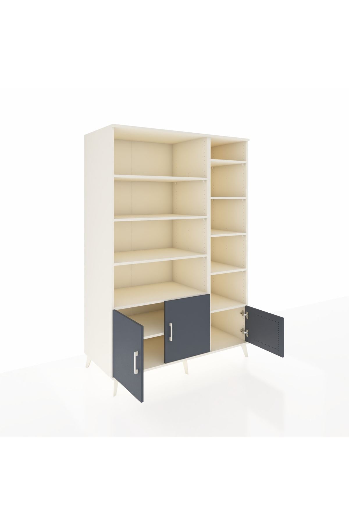 Kronos Dolap 10 Raflı 3 Kapaklı 132x59x195 Aytaşı-Antrasit/Aytaşı