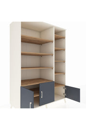 Kronos Dolap 10 Raflı 3 Kapaklı 132x59x195 Aytaşı-Antrasit/Çam