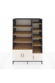 Kronos Dolap 10 Raflı 3 Kapaklı 132x59x195 Antrasit-Aytaşı/Çam