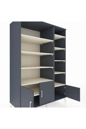 Kronos Dolap 10 Raflı 3 Kapaklı 132x59x195 Antrasit-Antrasit/Aytaşı