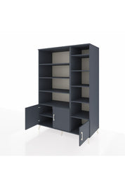 Kronos Dolap 10 Raflı 3 Kapaklı 132x59x195 Antrasit-Antrasit/Antrasit