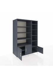 Kronos Dolap 10 Raflı 3 Kapaklı 132x59x195 Antrasit-Antrasit/Antrasit