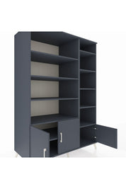 Kronos Dolap 10 Raflı 3 Kapaklı 132x59x195 Antrasit-Antrasit/Antrasit