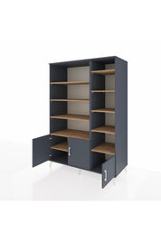 Kronos Dolap 10 Raflı 3 Kapaklı 132x59x195 Antrasit-Antrasit/Çam