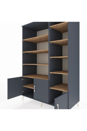 Kronos Dolap 10 Raflı 3 Kapaklı 132x59x195 Antrasit-Antrasit/Çam