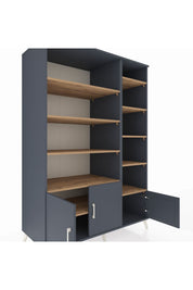 Kronos Dolap 10 Raflı 3 Kapaklı 132x59x195 Antrasit-Antrasit/Çam