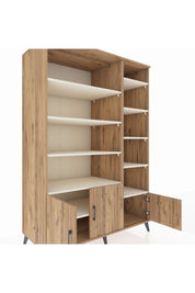 Kronos Dolap 10 Raflı 3 Kapaklı 132x59x195 Çam-Çam/Aytaşı