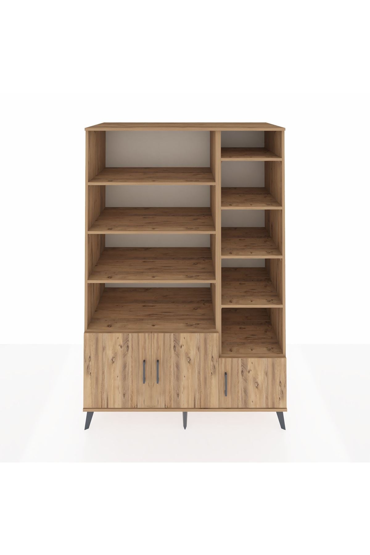 Kronos Dolap 10 Raflı 3 Kapaklı 132x59x195 Çam-Çam/Çam