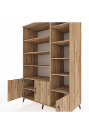 Kronos Dolap 10 Raflı 3 Kapaklı 132x59x195 Çam-Çam/Çam