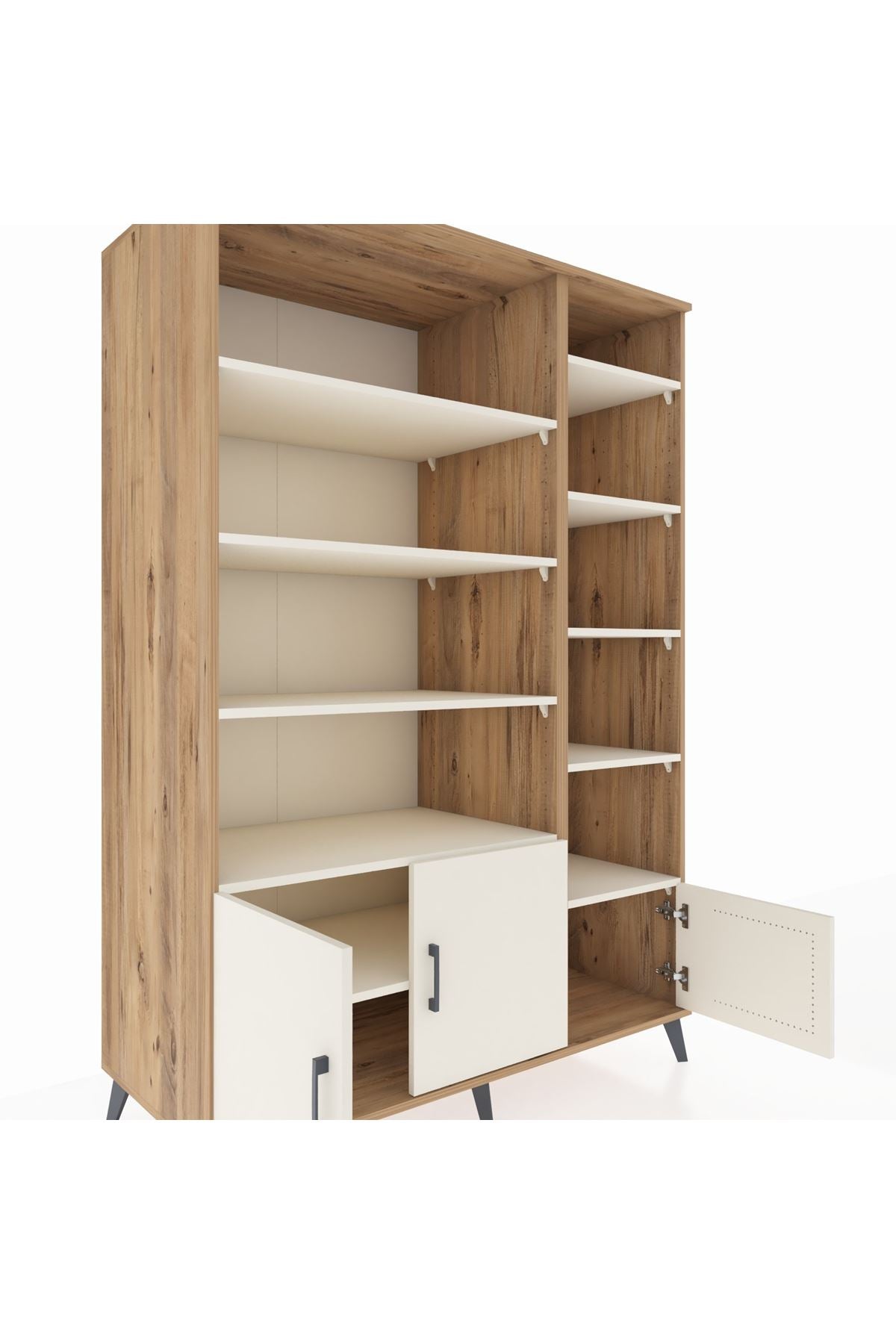 Kronos Dolap 10 Raflı 3 Kapaklı 132x59x195 Çam-Aytaşı/Aytaşı