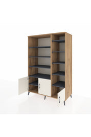 Kronos Dolap 10 Raflı 3 Kapaklı 132x59x195 Çam-Aytaşı/Antrasit