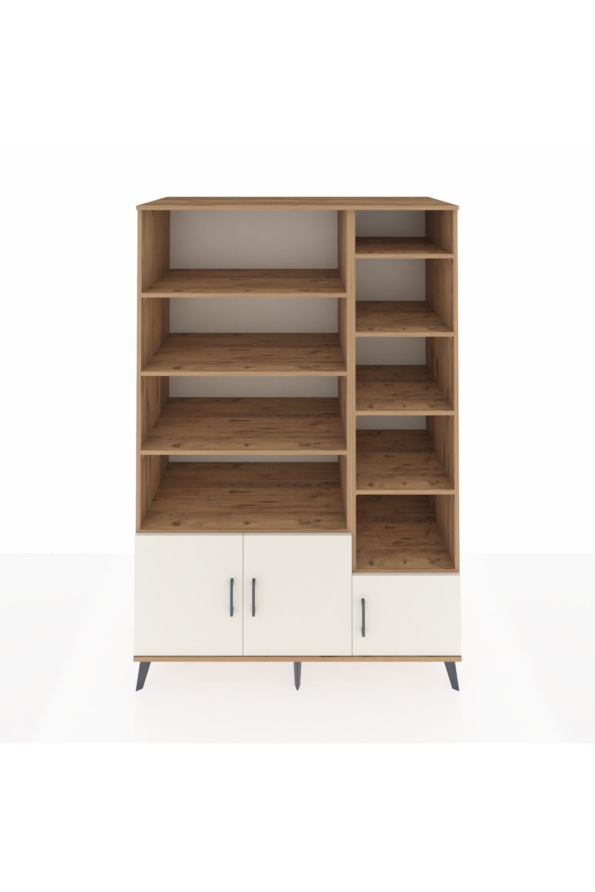 Kronos Dolap 10 Raflı 3 Kapaklı 132x59x195 Çam-Aytaşı/Çam