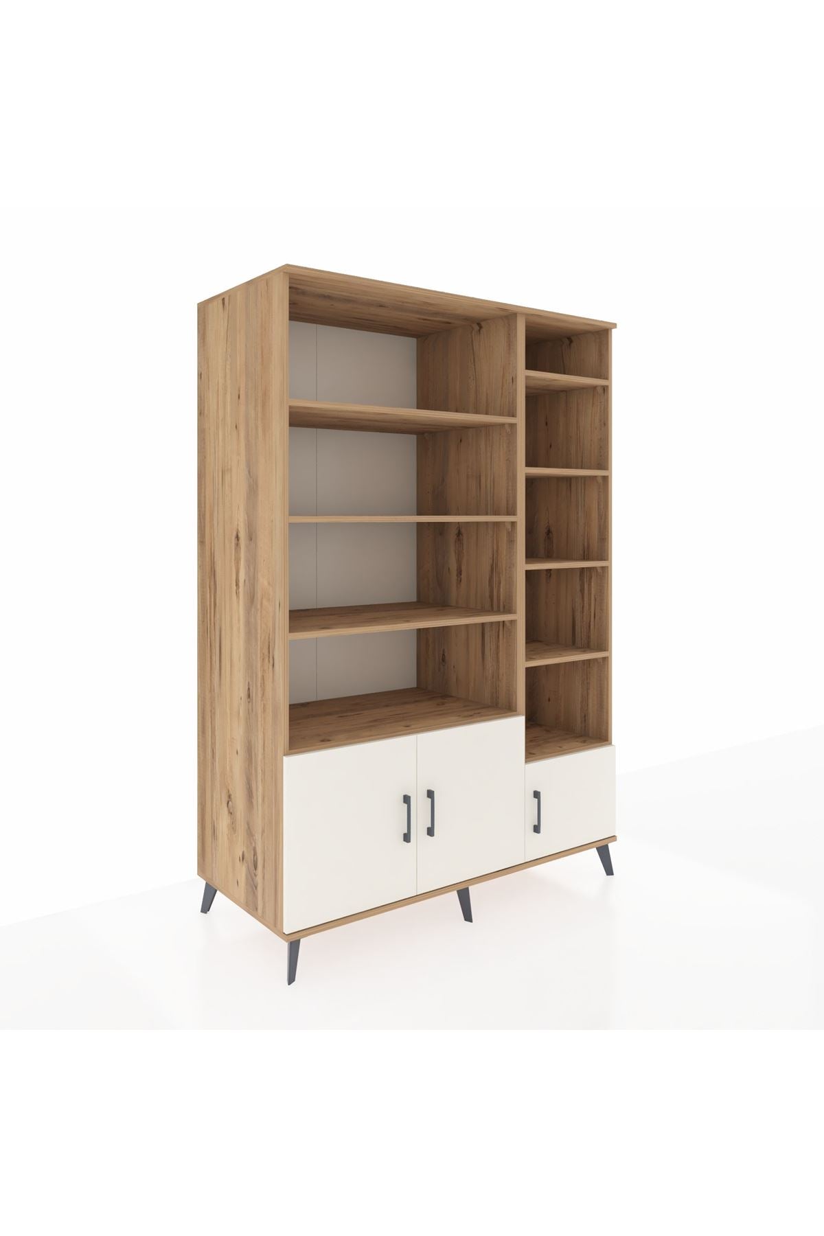 Kronos Dolap 10 Raflı 3 Kapaklı 132x59x195 Çam-Aytaşı/Çam