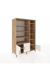 Kronos Dolap 10 Raflı 3 Kapaklı 132x59x195 Çam-Aytaşı/Çam