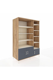 Kronos Dolap 10 Raflı 3 Kapaklı 132x59x195 Çam-Antrasit/Aytaşı