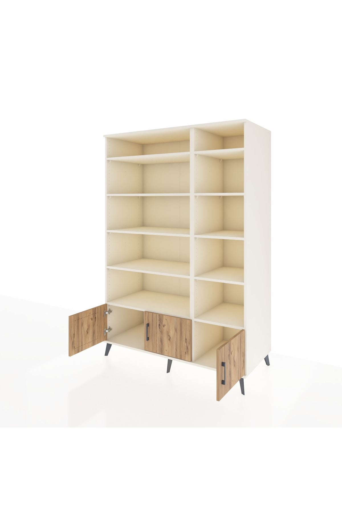 Kronos Dolap 10 Raflı 3 Kapaklı 132x59x195 Aytaşı-Çam/Aytaşı