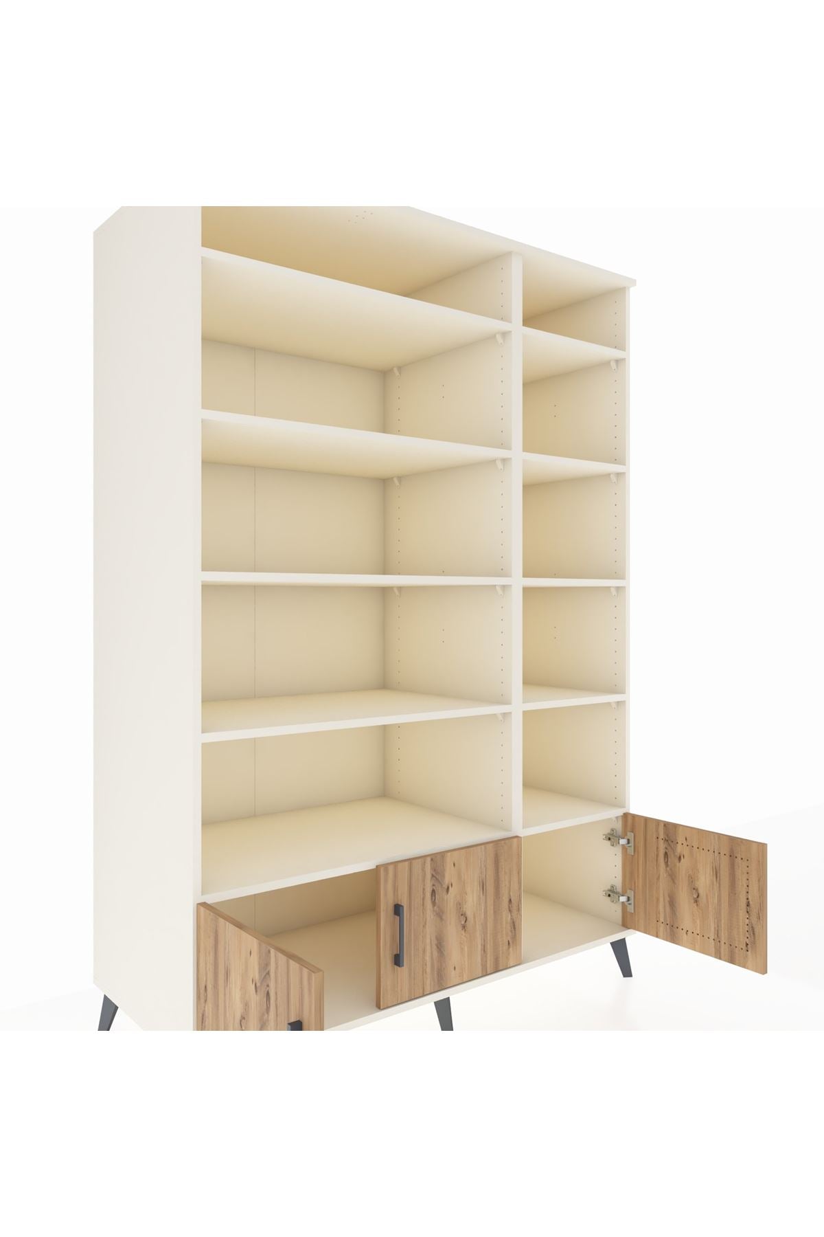 Kronos Dolap 10 Raflı 3 Kapaklı 132x59x195 Aytaşı-Çam/Aytaşı